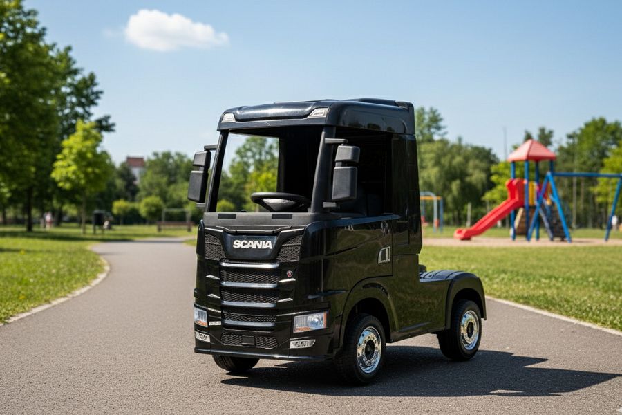 Kinderfahrzeug SCANIA R Series 4 Motoren - mit Hänger - schwarz