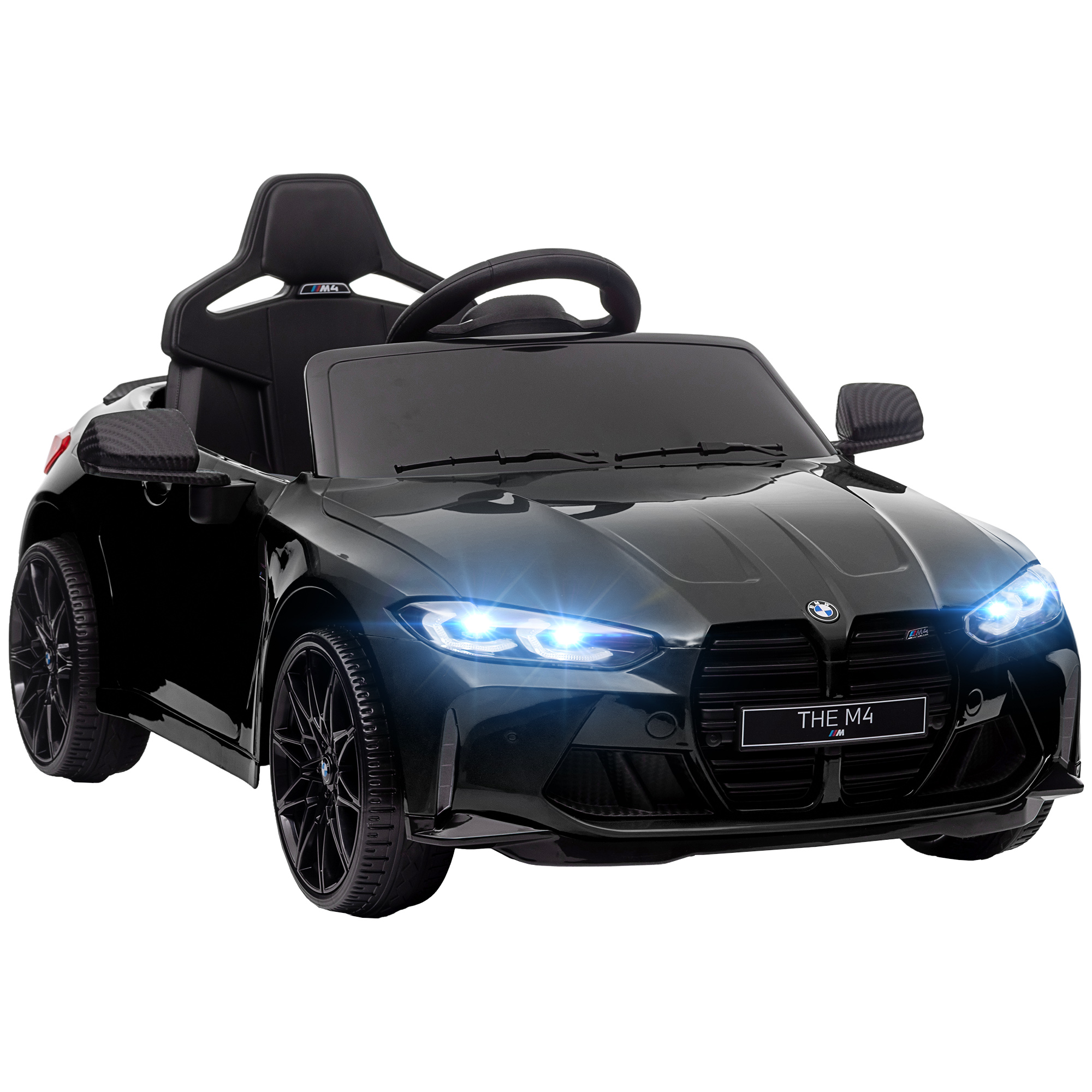 Elektro-Kinderauto BMW M4, Sound & Licht, 3-5 km/h, inkl. Fernsteuerung, für 3-5 Jahre, Schwarz
