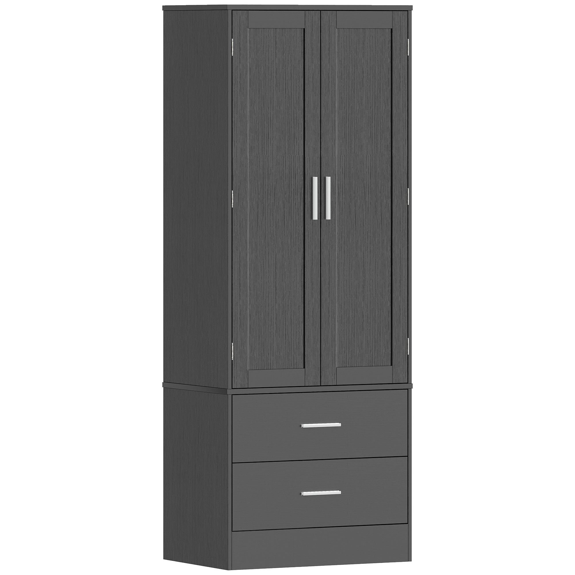 Vorratsschrank 8 Türablagen verstellbare Böden Küchenschrank 159 cm Schwarz