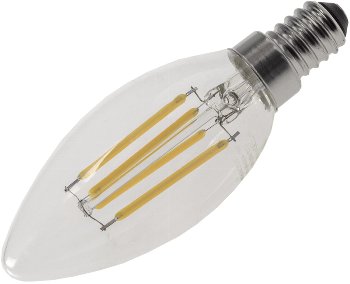 LED Kerzenlampe E14 "Filament K4" / 3000k, 400lm, 230V/4W, warmweiß