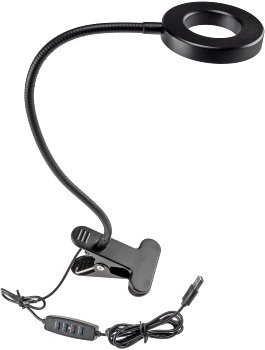 LED Klemmleuchte mit USB-Betrieb / 40cm Schwanenhals, dimmbar, 55lm