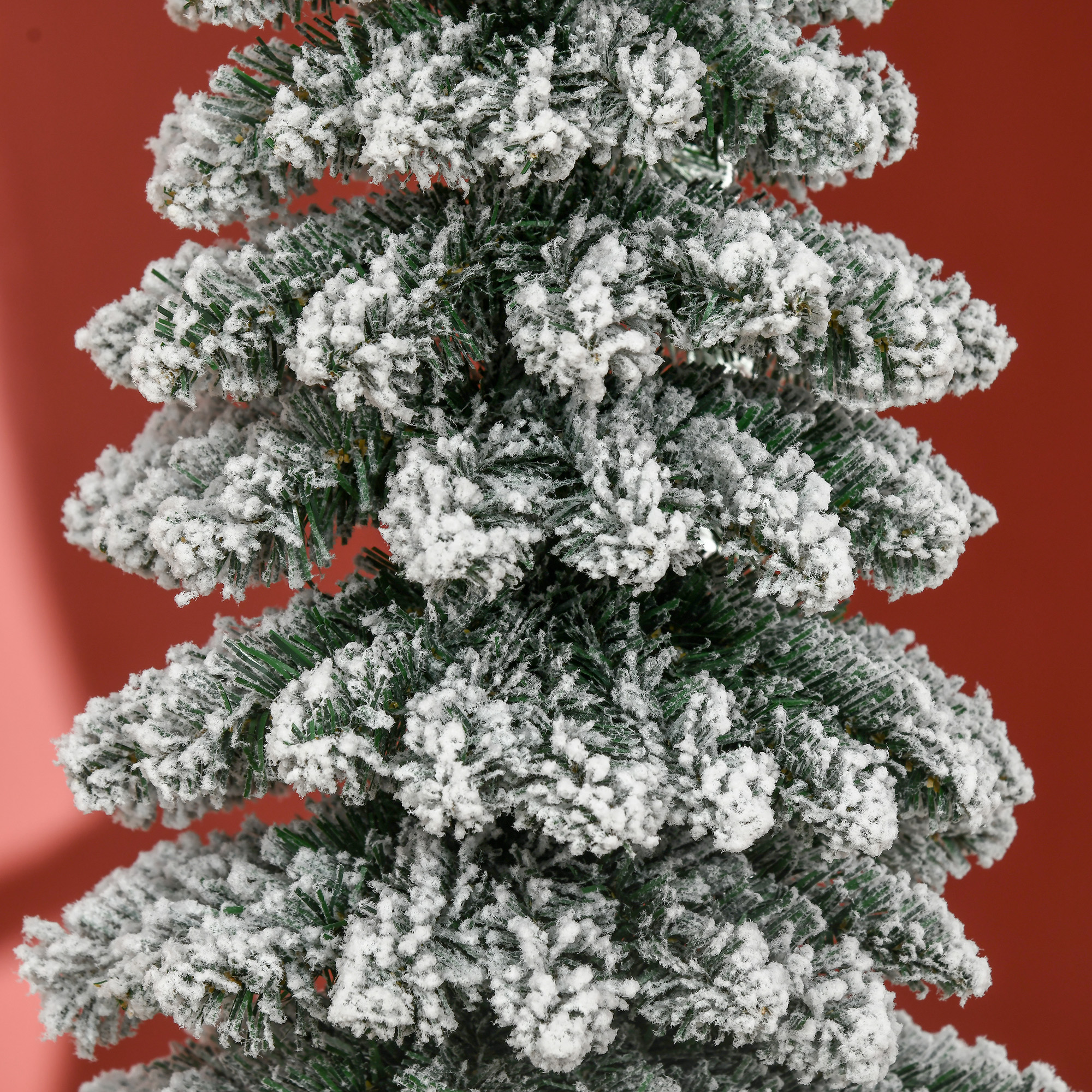 Weihnachtsbaum, schneebedeckt, schmales Design, feuerfest, 180 cm, Grün/Weiß