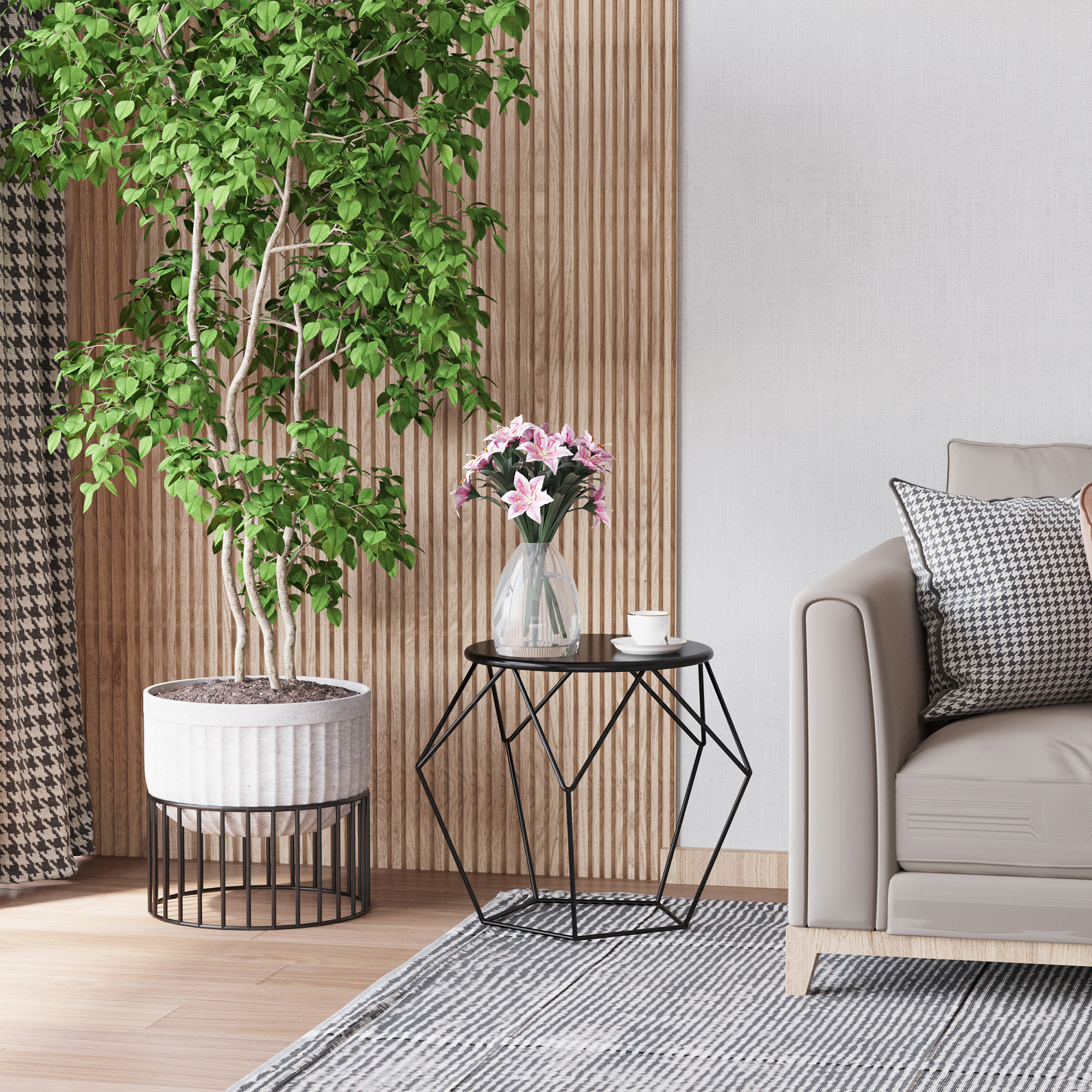 Couchtisch im Industrie-Design, Couchtisch, Metalltisch, Schwarz