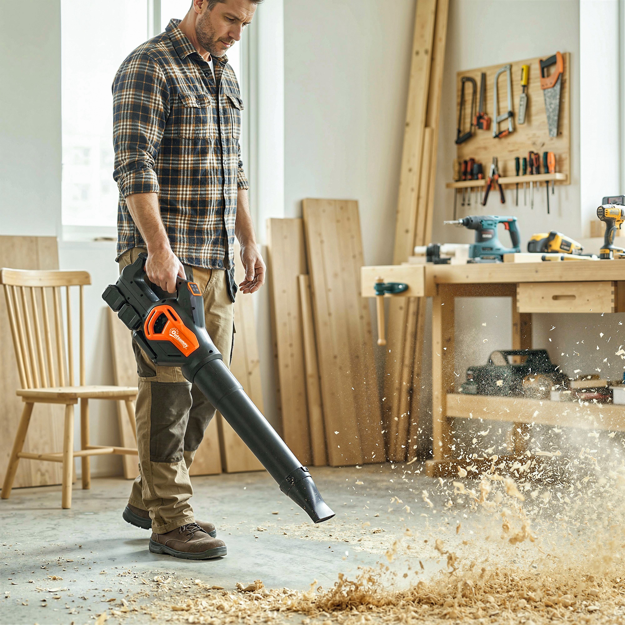 Akku-Laubsauger 20V Kabellos Laubbläser mit 2x4.0Ah Akku & Ladegerät Turbo-Boost 162,7 km/h Blasgeschwindigkeit