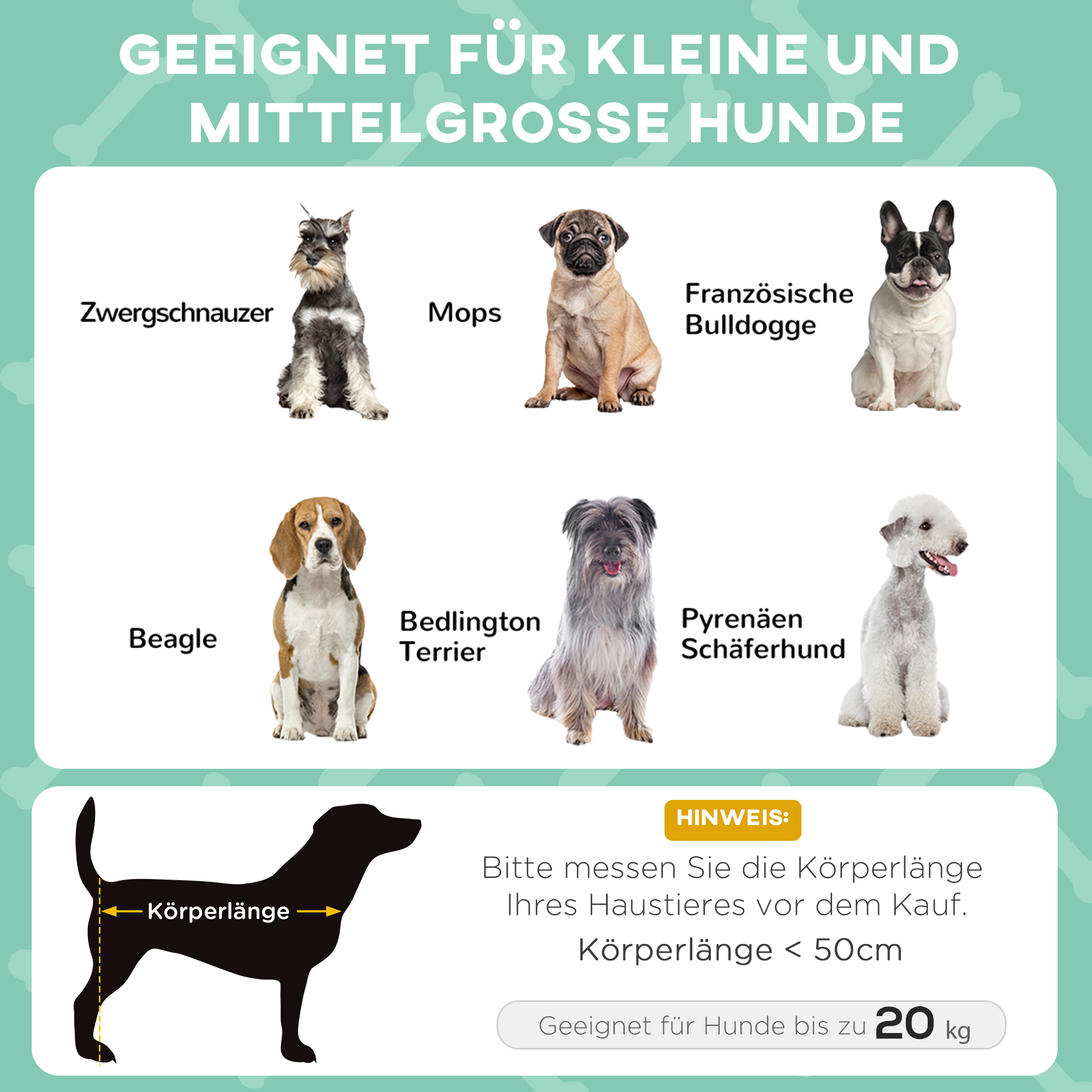 Hundebett mit Dach, atmungsaktiv, wasserabweisend, bis 20 kg, 76 x 61 x 69,5 cm, Hellgrau