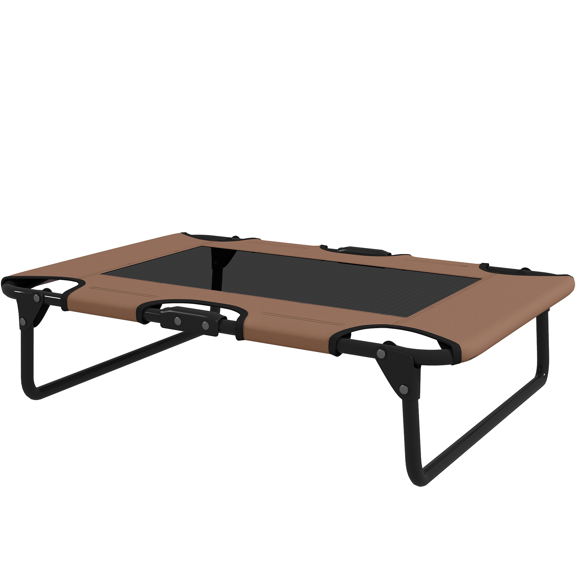 Erhöhtes Hundebett klappbar Haustierbett, Outdoor Hundeliege mit Netzdesign Kaffee Oxford 75 x 51 x 18 cm