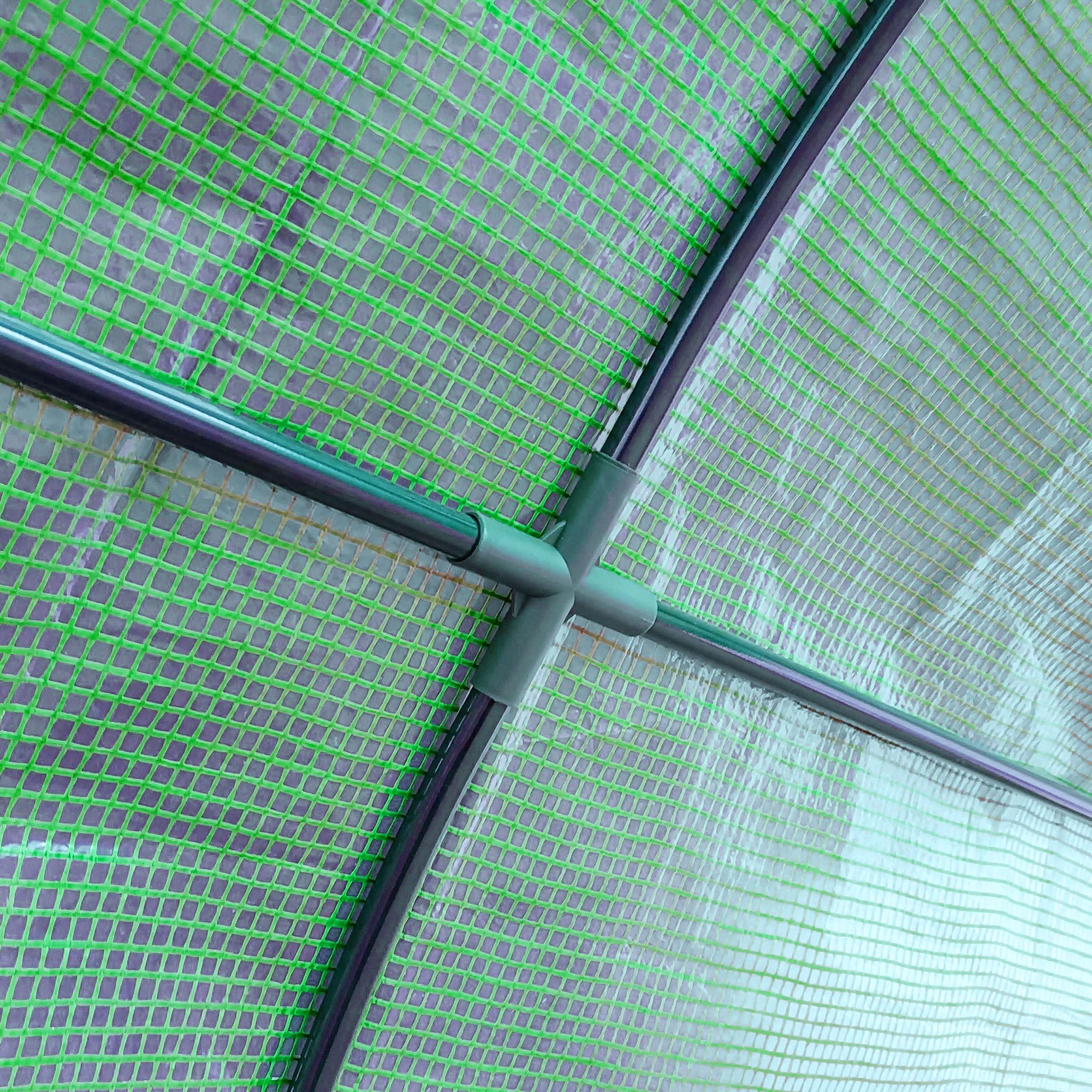 Foliengewächshaus Tomatengewächshaus mit Mesh Fenster, Treibhaus mit aufrollbaren Türen, Anzuchthaus mit UV Schutz, Grün, 200 x 100 x 215 cm