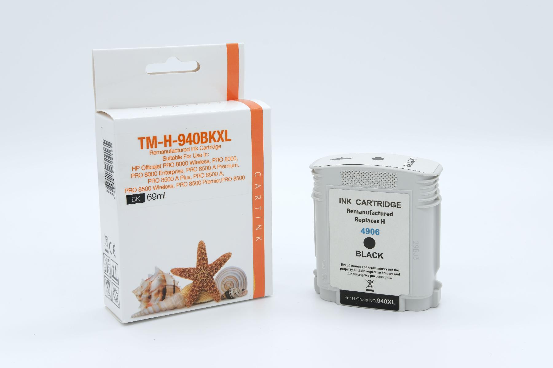 940BKXL Refill Tinte black für HP / C4906AE / 69ml