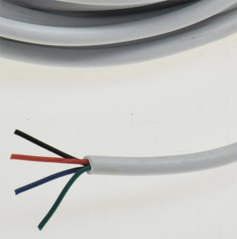 RGB LED-Stripes Kabel 10m / 10m, 4 adrig-rot-grün-blau-schwarz, rund
