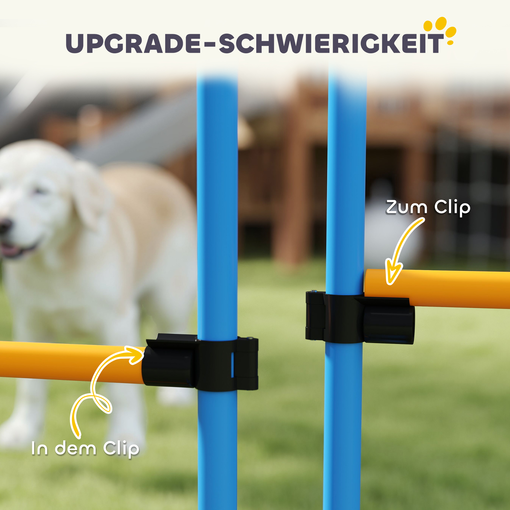 Agility Set Hunde 7-teilig Agility-Ausrüstung für Hundetraining Steckhürdenset für Spiele Training