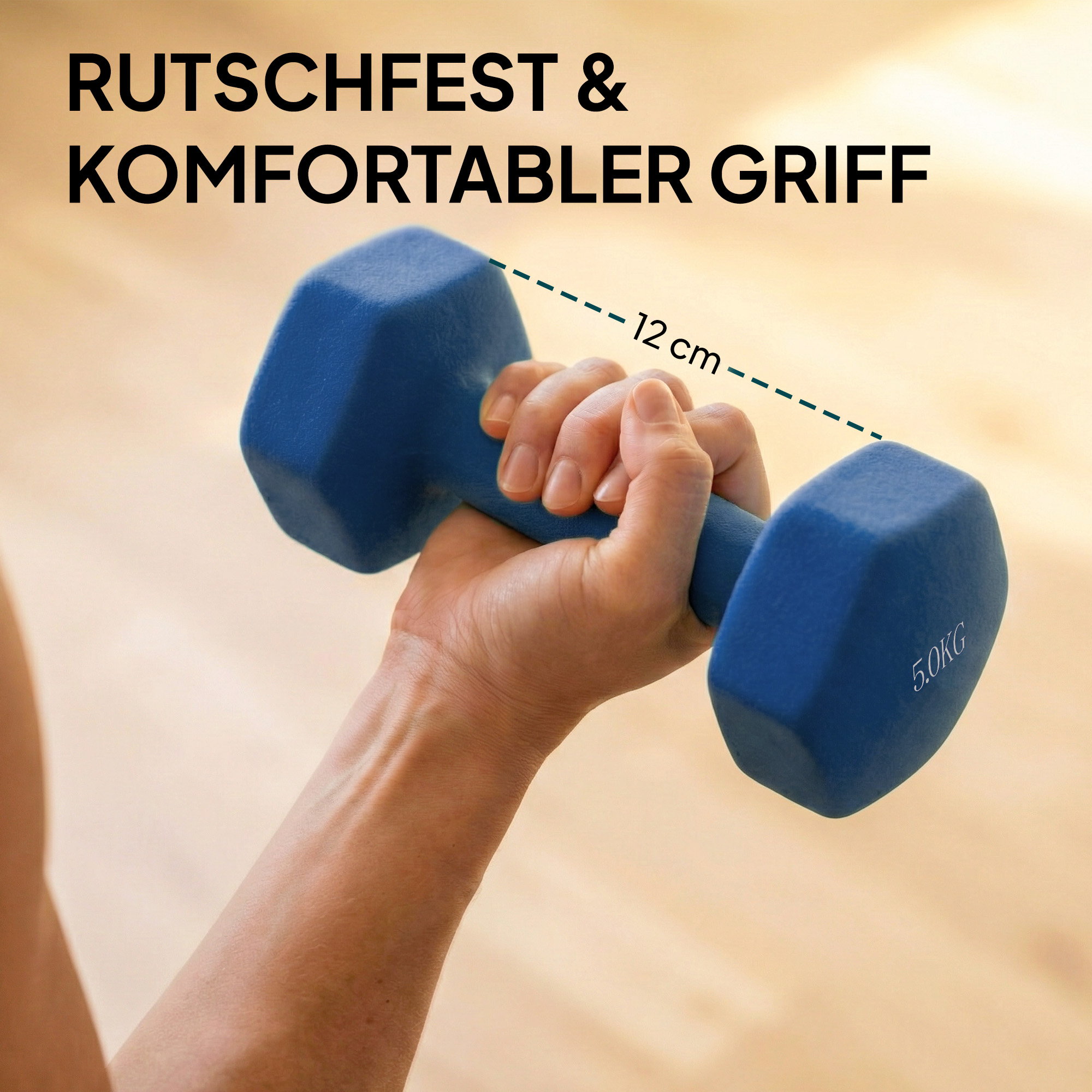 Hanteln Set 3 Paar Kurzhanteln mit Aufbewahrungsständer rutschfeste Griff, 1-5 kg Hexagon