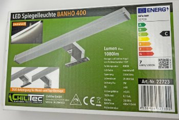 LED Spiegelleuchte IP44 "Banho 400" / 230V, 7W, 1080lm, 40cm, Neutralweiß