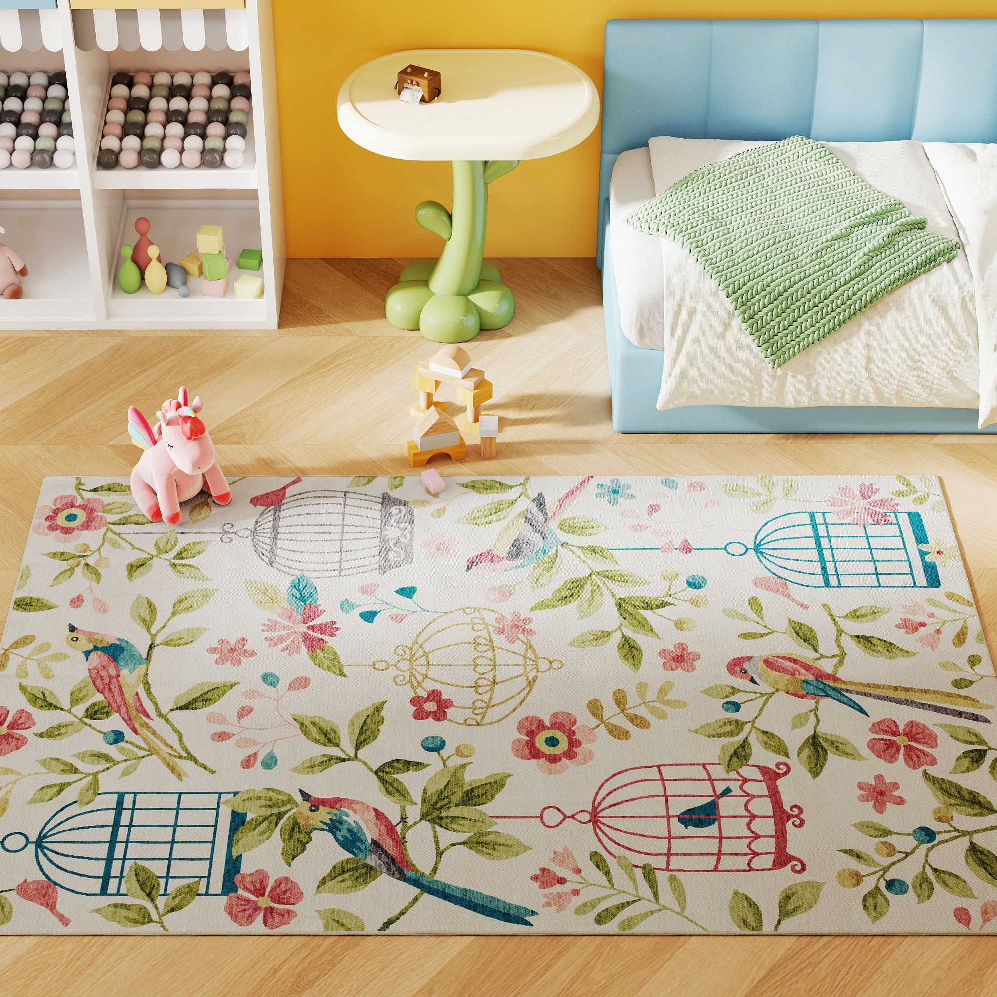 Landteppich, vielseitig einsetzbar, Polyester, leichte Pflege, rutschfest, Bunt Landteppich, vielseitig einsetzbar, Polyester, leichte Pflege, rutschfest, Bunt