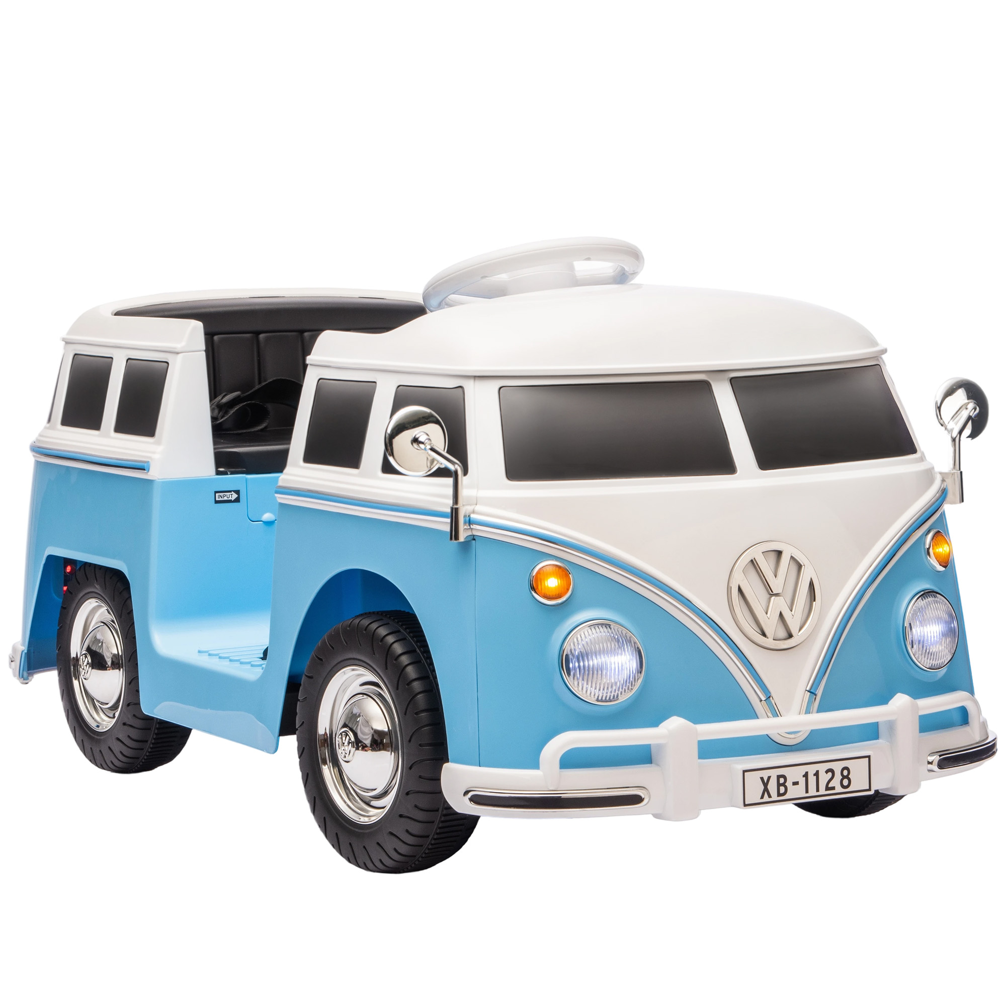 Kinderfahrzeug VW-Bus, 2 Motoren, blau