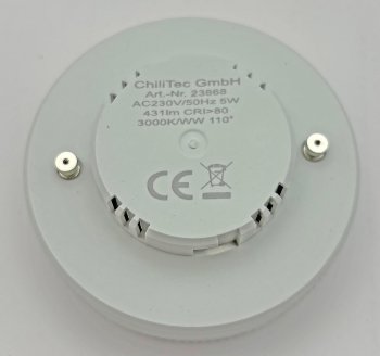 LED Leuchtmittel GX53 "XH 50" warmweiß / 5W, 431lm, Ø75x25mm, 120°, 3000k