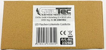LED Flaschen-Lichterkette "CuteBottle" / 20 LEDs, 2m, warmweiß, Batterie, 10x Set