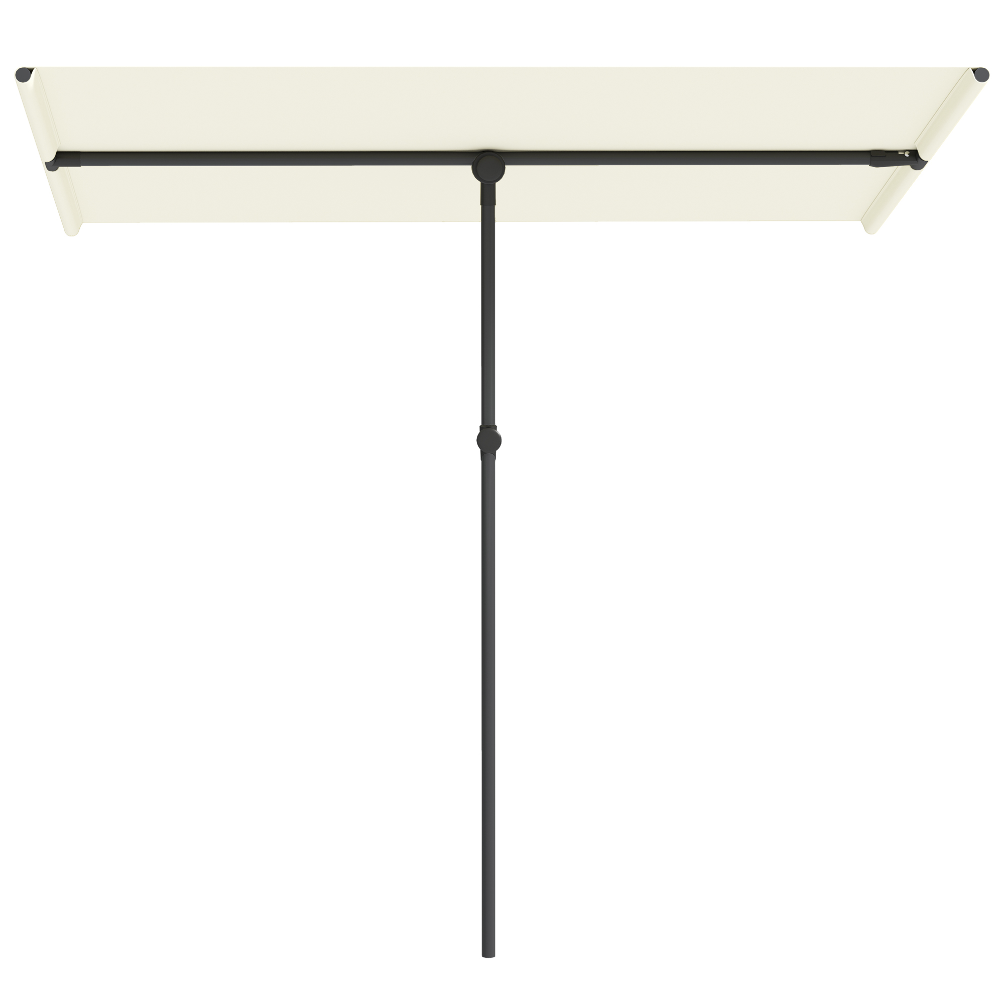 Sonnenschirm 180 Grad drehbar Höhenverstellbar Gartenschirm mit Aluminium-Mast 150x205cm Beige