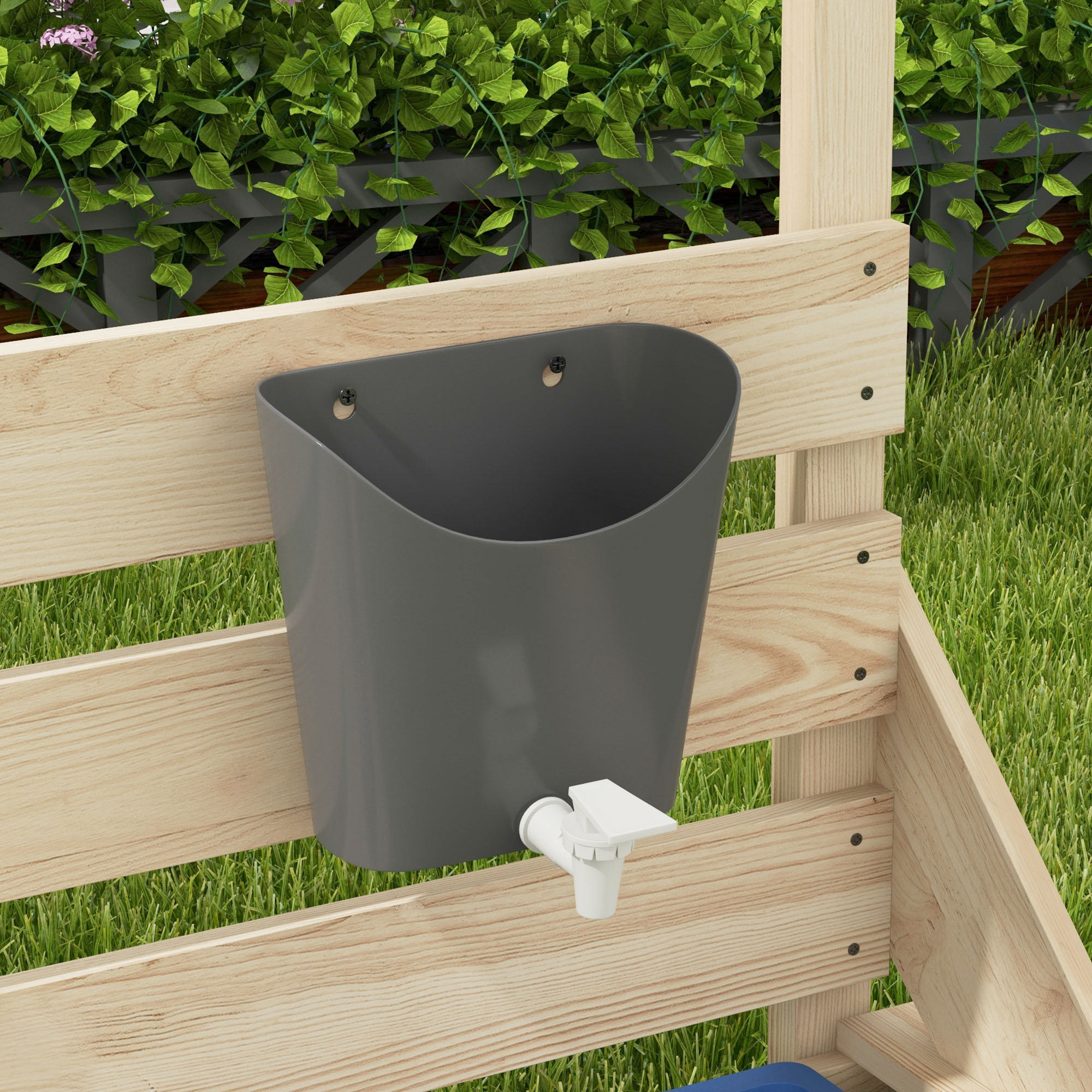 Sandkasten mit Sonnendach Piratenschiff, inkl. Kinderküchenspielset, Massivholz, 180 x 103 x 144,5 cm, Natur + Blau