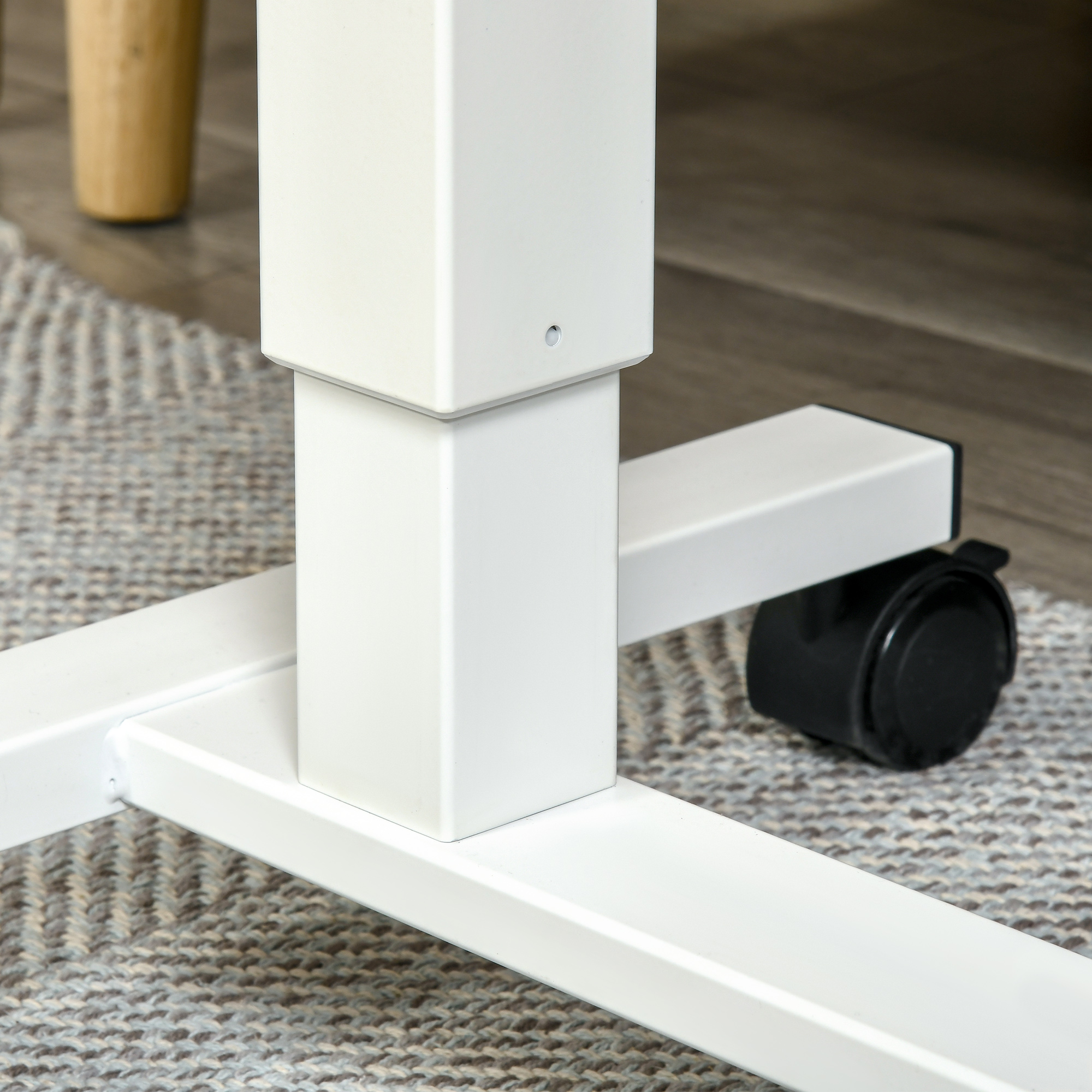 Stehpult Höhenverstellbar inkl. 4 Rollen C-Form 65 cm x 48 cm x 70-110 cm  Natur + Weiß