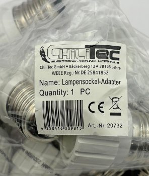 Lampensockel-Adapter, Keramik / E27 auf GU10