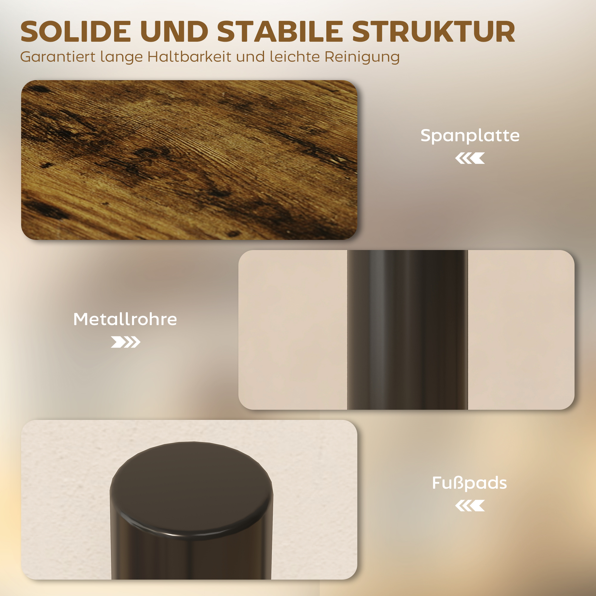 Küchenregal, Drehbar Mikrowellenregal mit 3 Ebenen, Industrielles Standregal Metall, 40 x 18 x 36,5 cm