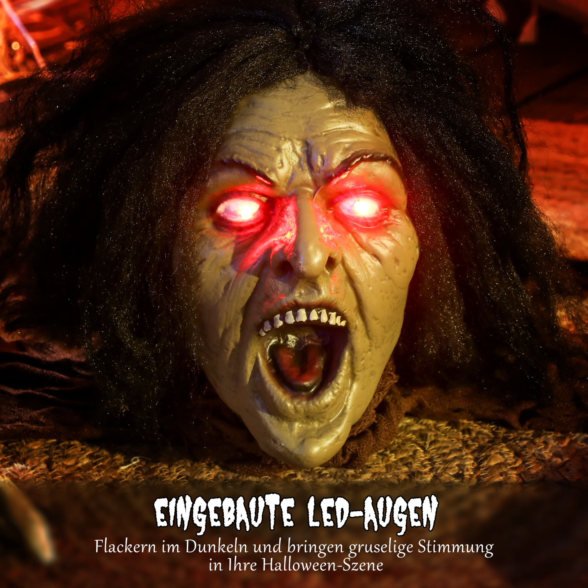 Kriechende Zombie-Dekoration für Halloween, Sounds, Lichter, Batteriebetrieb