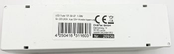 LED-Trafo "CT-30-V2", 1-30W, Ein 220-240V, Aus 12V= Konstantspannung