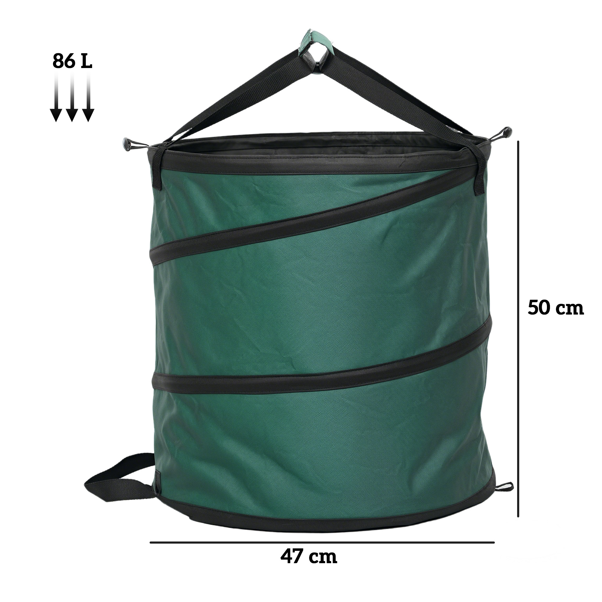 Gartensack 4x86L wasserdicht Gartenabfallsack mit Trageschlaufen Griffe, stabil robust Laubsack Grün