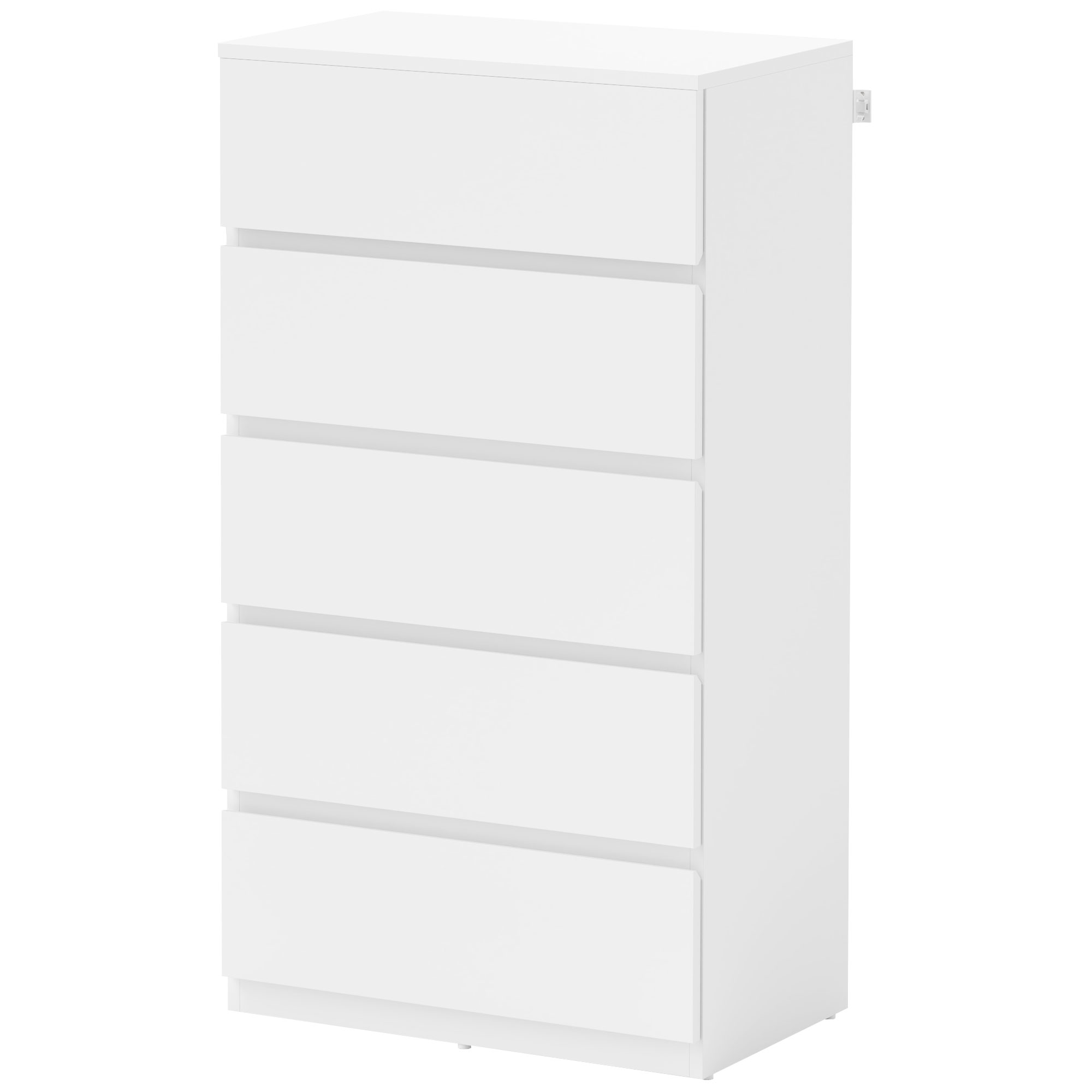Kommode Sideboard Schubladenkommode, 5 Schubladen, 55 cm x 34 cm x 100 cm, Weiß