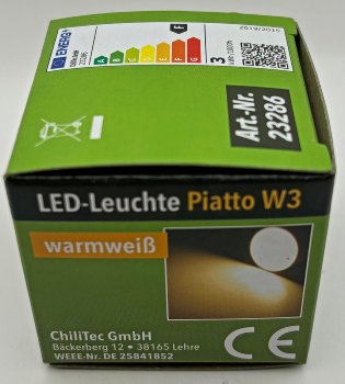 LED-Modul "Piatto W3" warmweiß / 120°, 2900K, 230V, 3W, 240lm, 50x24mm