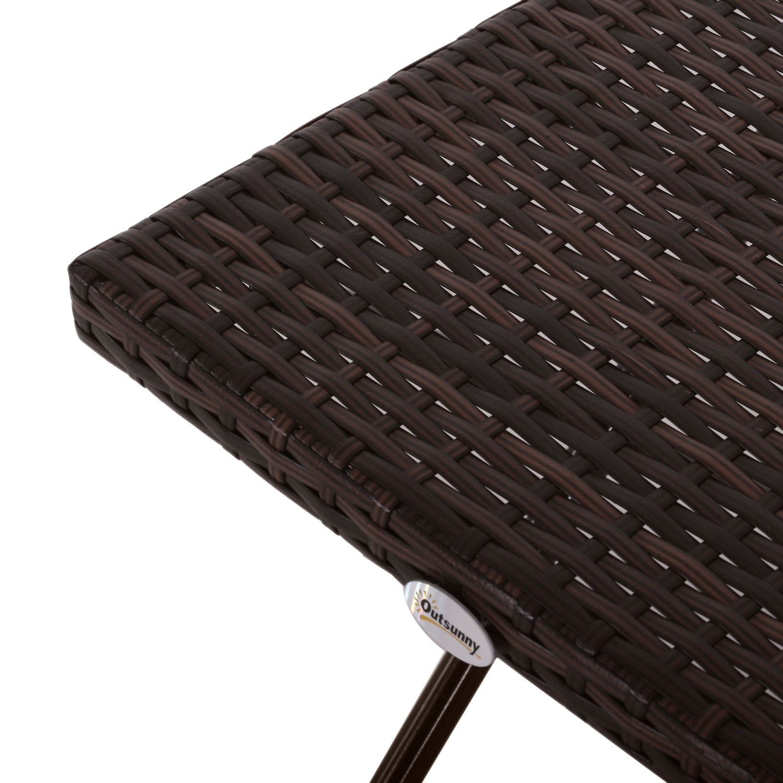 Beistelltisch aus Polyrattan klappbar Kaffeetisch Couchtisch Tablett Balkontisch Gartentisch Sofatisch Teetisch Gartenmöbel Rattantisch für Garten Terrasse Balkon, 40x40x40cm Braun