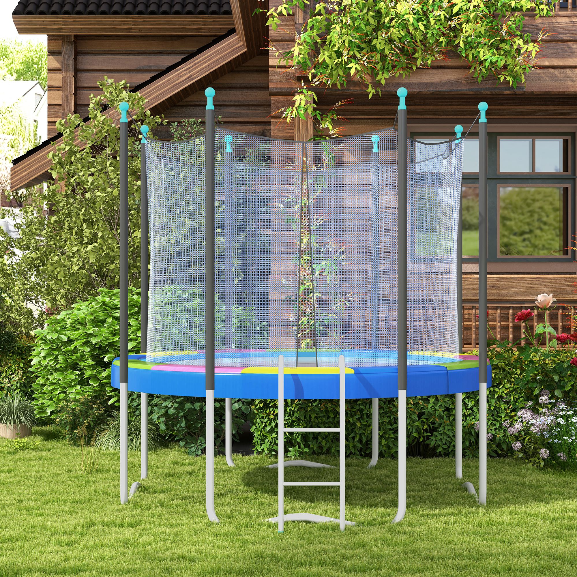 Ersatz-Randabdeckung für Trampoline, wasserfest, reißfest, Ø366 cm, bunt
