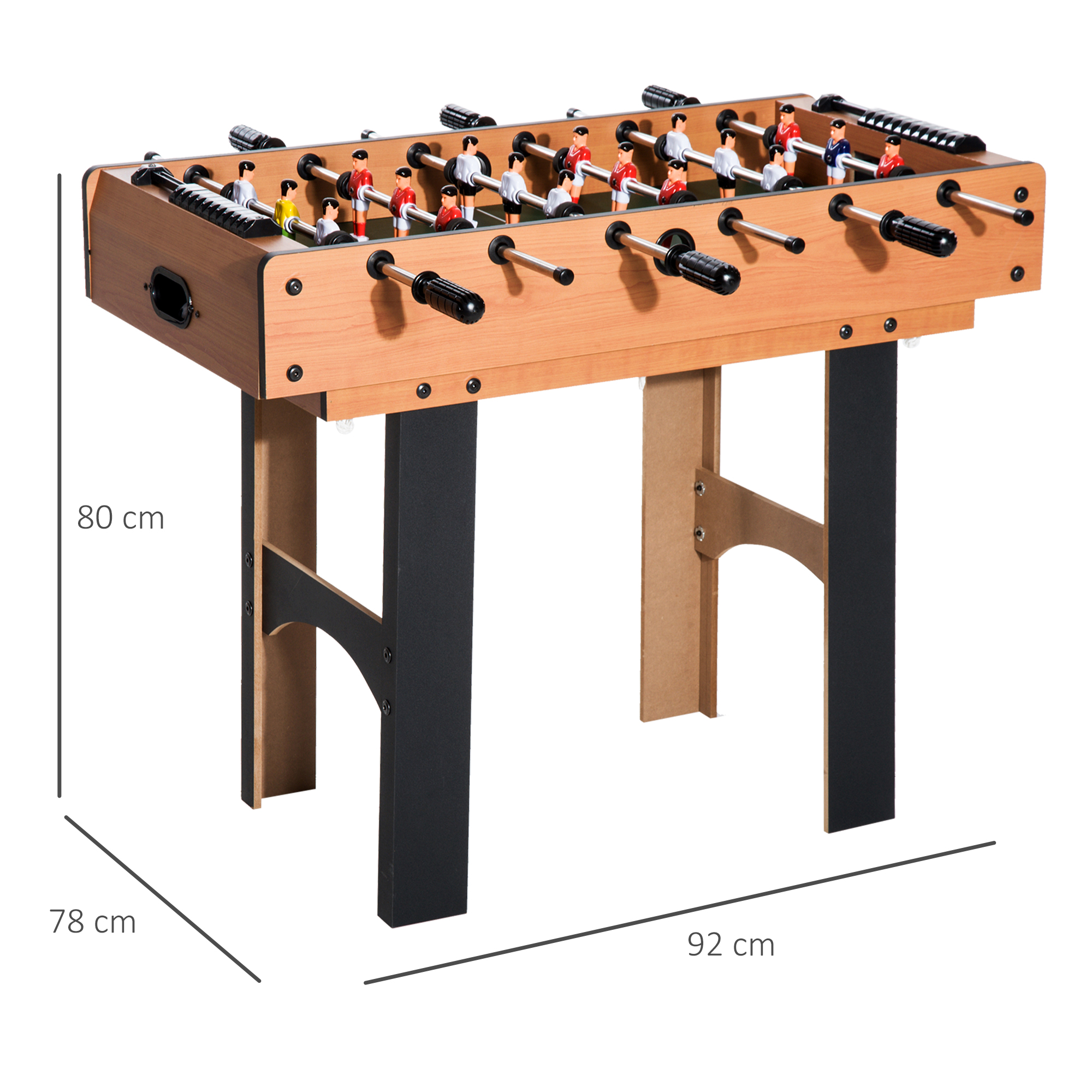 2-in-1 Tischkicker, Multispieltisch 4 in 1, kompakt, inkl. Spielaccessoires, 92 x 78 x 80 cm