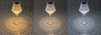 LED Akku-Tischleuchte "Foco Guapa" / Li-Akku, Weiß & Warmweiß, ØxH 11x26cm