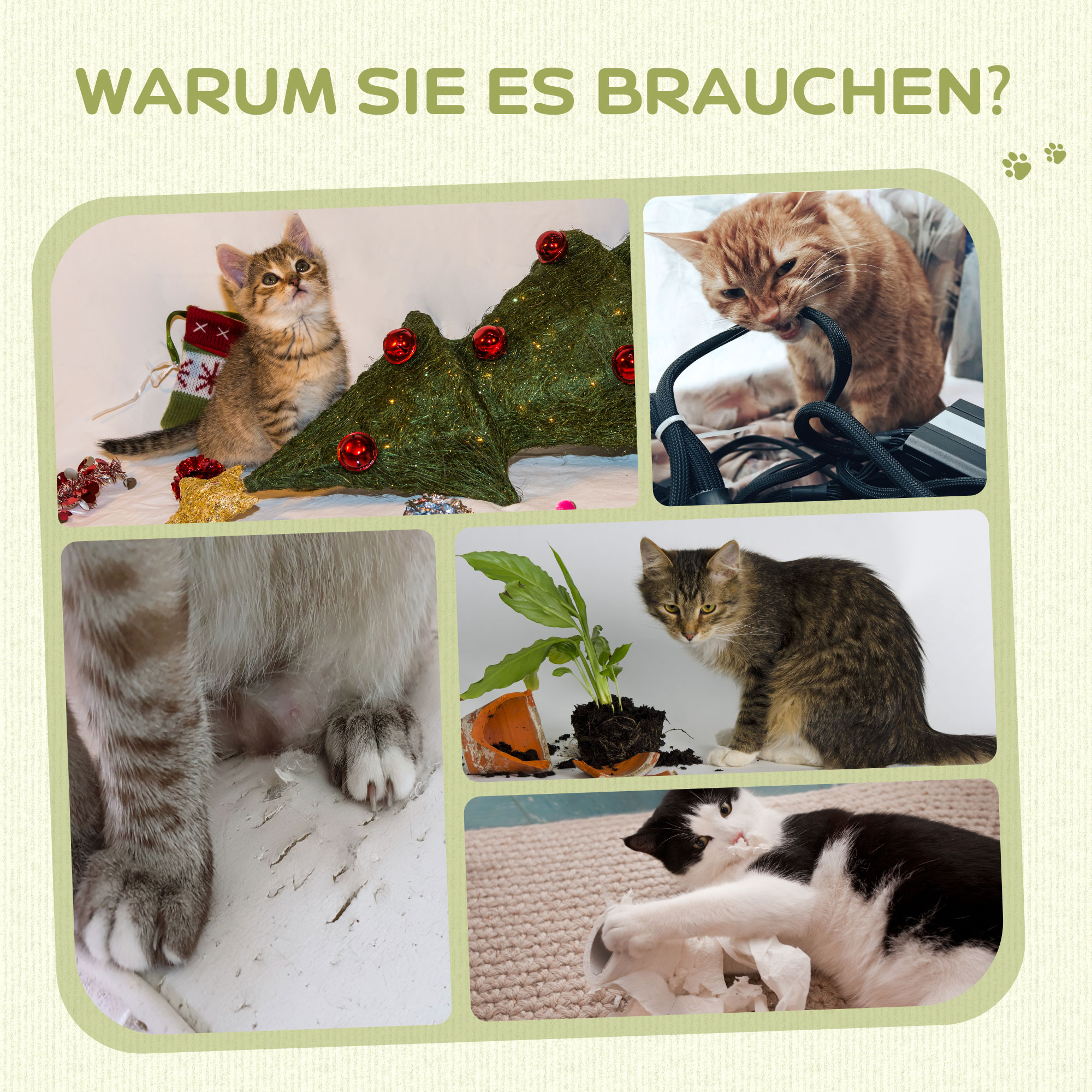 Kratzbaum mit Spielzeug, inkl. 2 Bälle. weicher Plüsch, 34 cm x 25,5 cm x 58 cm, Grau