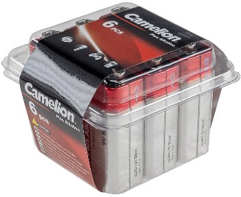 9V-Block-Batterie CAMELION AlkalinePlus / Typ 6F22, 9V, 6er Haushaltsbox
