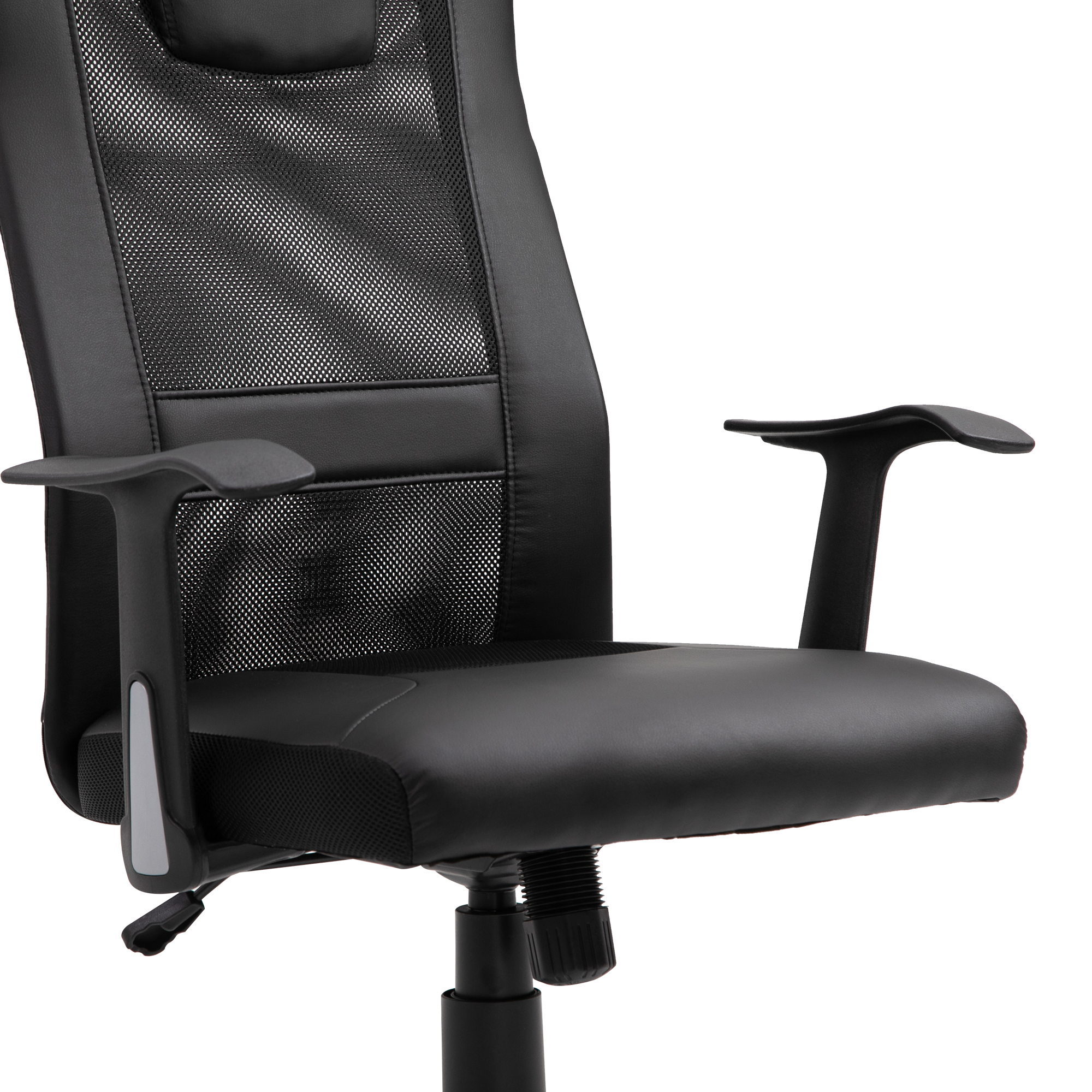 Bürostuhl Drehstuhl höhenverstellbar Chefsessel Schreibtischstuhl ergonomisch PU schwarz 66 x 73 x 108-118 cm