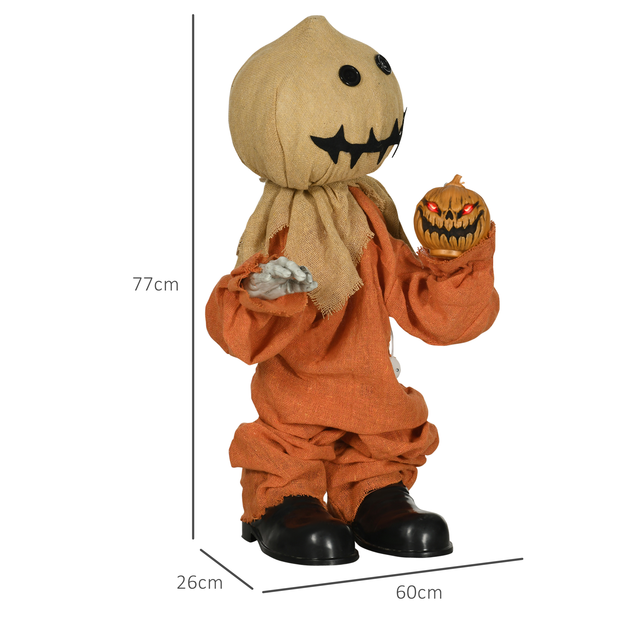 Vogelscheuche Halloween-Dekoration, beweglich, macht Geräusche, batteriebetrieben
