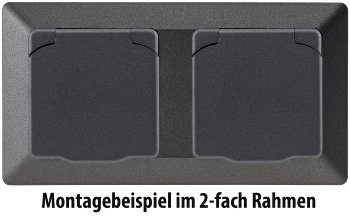 MILOS Schutzkontakt-Steckdose IP40 / 250V~/ 16A, mit Deckel, UP, anthrazit