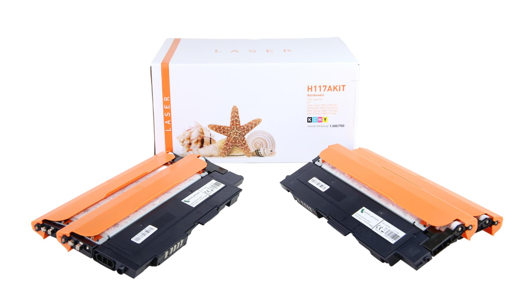 117AKIT alternativ Toner Rainbowkit für HP / W2070AW2073A / BK1.000 / CMY700 Seiten