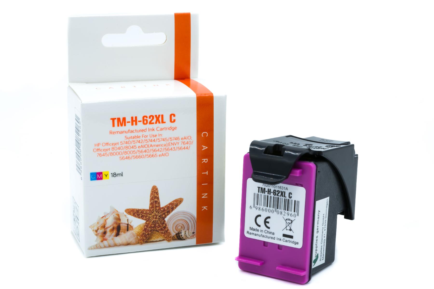 62XLC Refill Tinte Color für HP / C2P07AE / 11,5