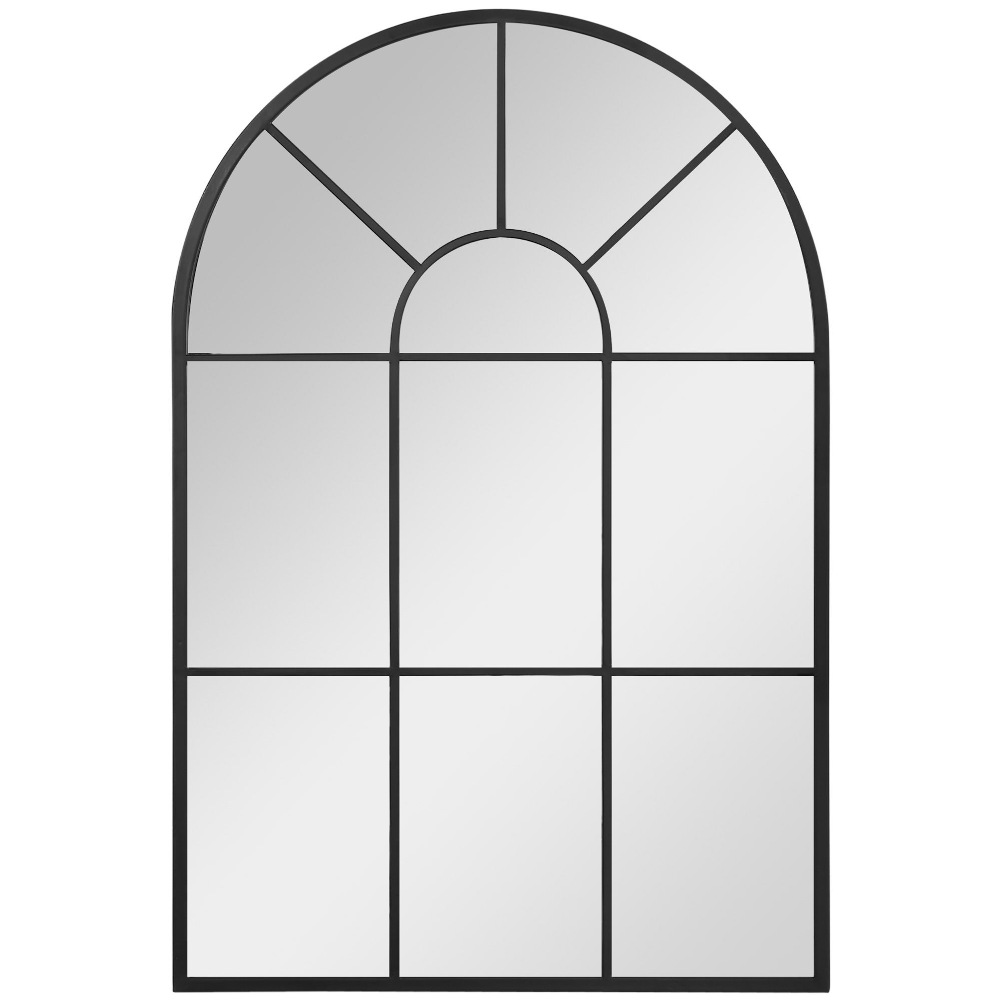 Fensterspiegel mit Metallrahmen, 91 cm x 2 cm x 60 cm Schwarz Fensterspiegel mit Metallrahmen, 91 cm x 2 cm x 60 cm Schwarz
