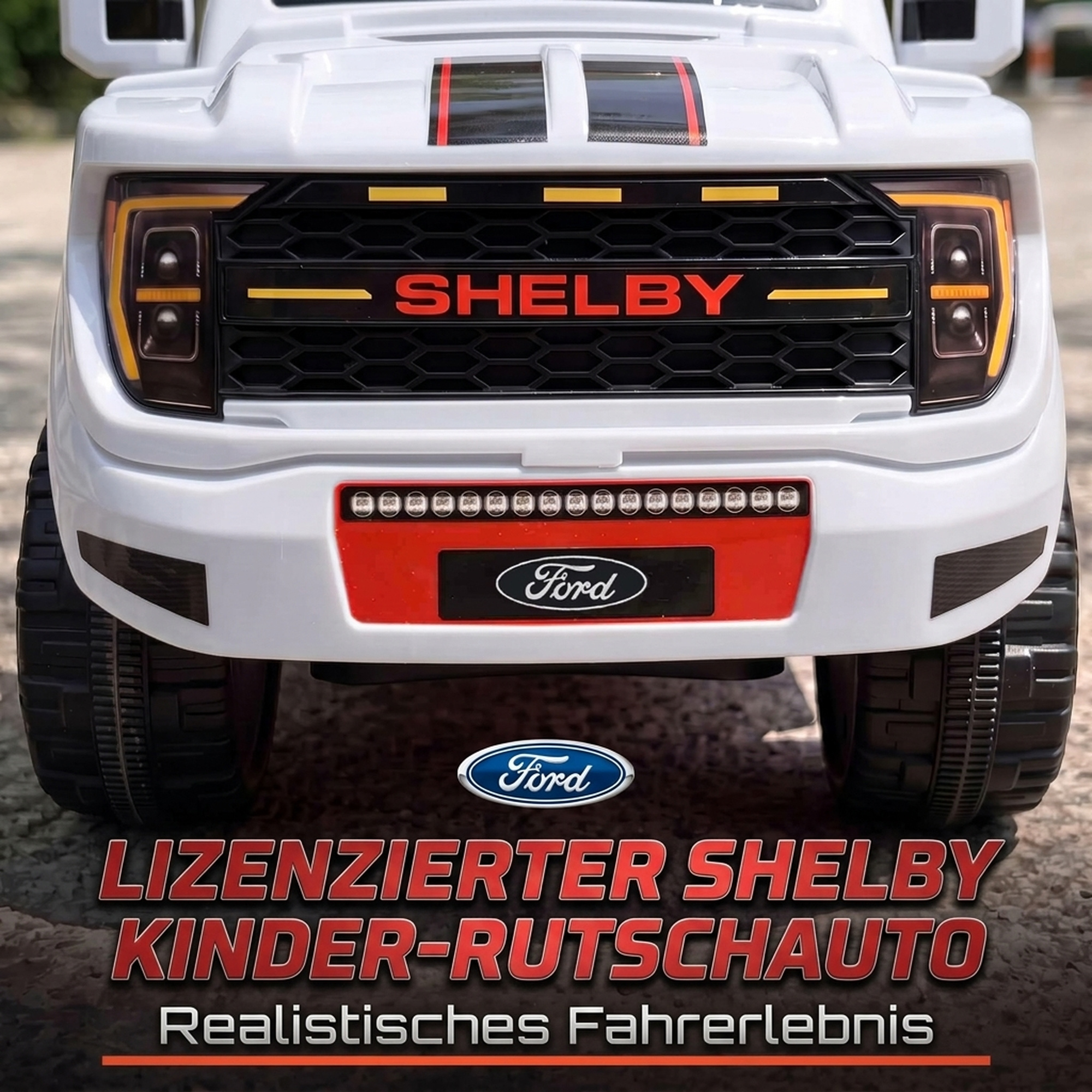 Rutschauto für Kleinkinder, Shelby Kinderauto mit hinterem Korb, aufklappbarer Motorhaube, für 18–72 Monate, Weiß