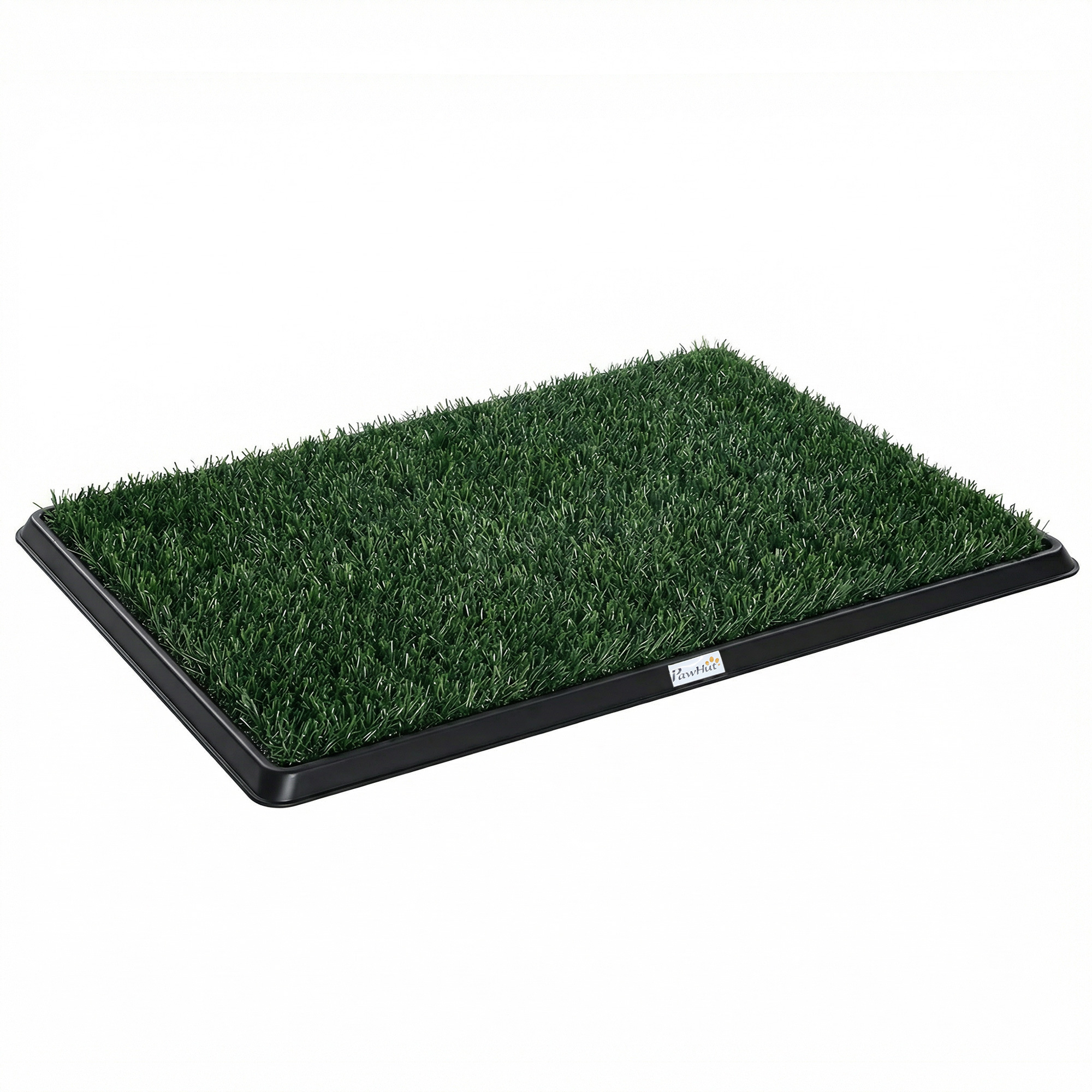 Hundetoilette 76 x 50,5 cm Hundeklo mit 2 Kunstrasen waschbar Welpentoilette für Hunde für Balkon Zuhause Schwarz+Grün