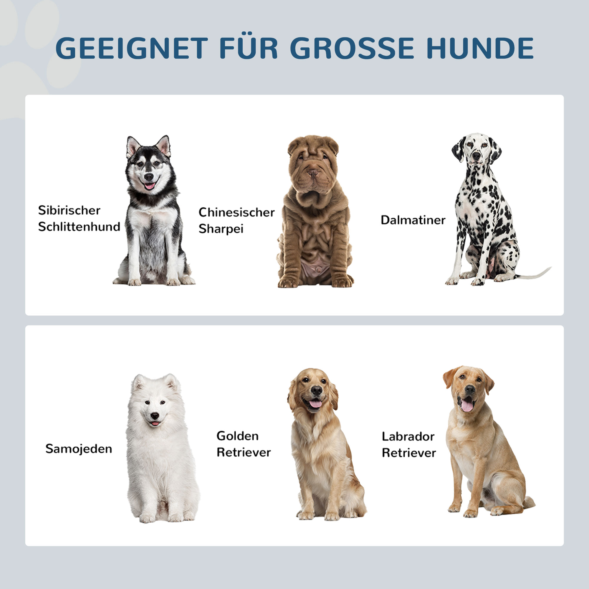 Futterstation, 2 Fressnäpfe je 2 Liter, Edelstahl, mit Schublade, für große Hunde, weiß+grau, 60 x 30 x 36 cm