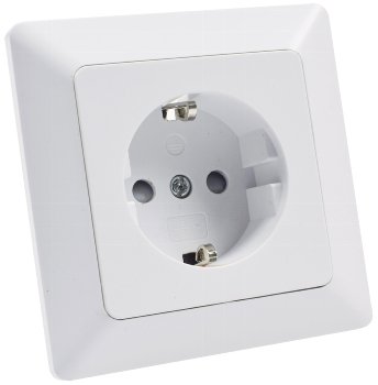 MILOS Schutzkontakt-Steckdose, weiß matt, 250V~/ 16A, inkl. Rahmen, Klemmanschluss