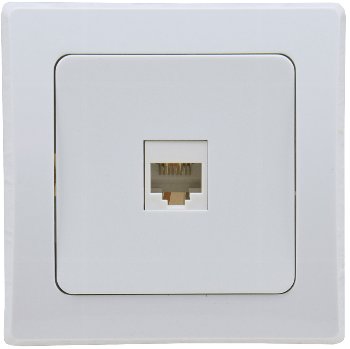DELPHI RJ45 Dose für ISDN & Cat.5 / inkl. Rahmen, UP, weiß