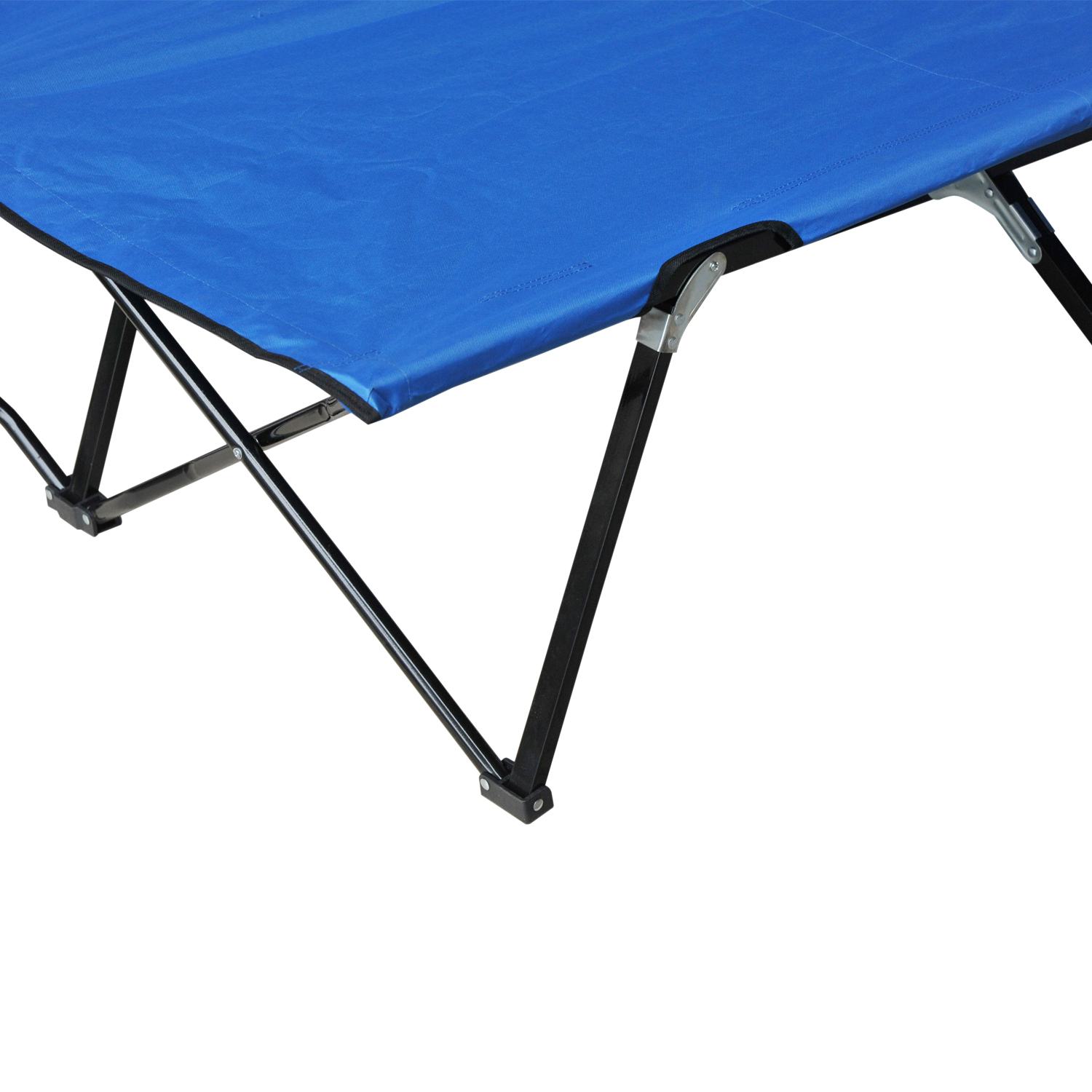 Campingbett Klappbar für 2 Personen Feldbett Klappbett mit Tragetasche bis 136 kg belastbar Stahl Oxford Blau+Schwarz 193 x 125 x 40 cm