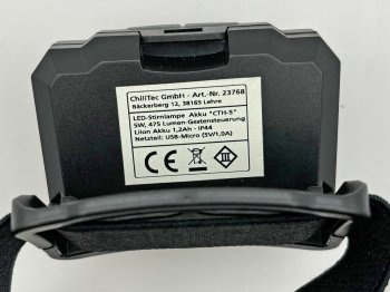 LED-Stirnlampe mit Akku "CTH-5" IP44 / 5W, 375 Lumen, mit Gestensteuerung