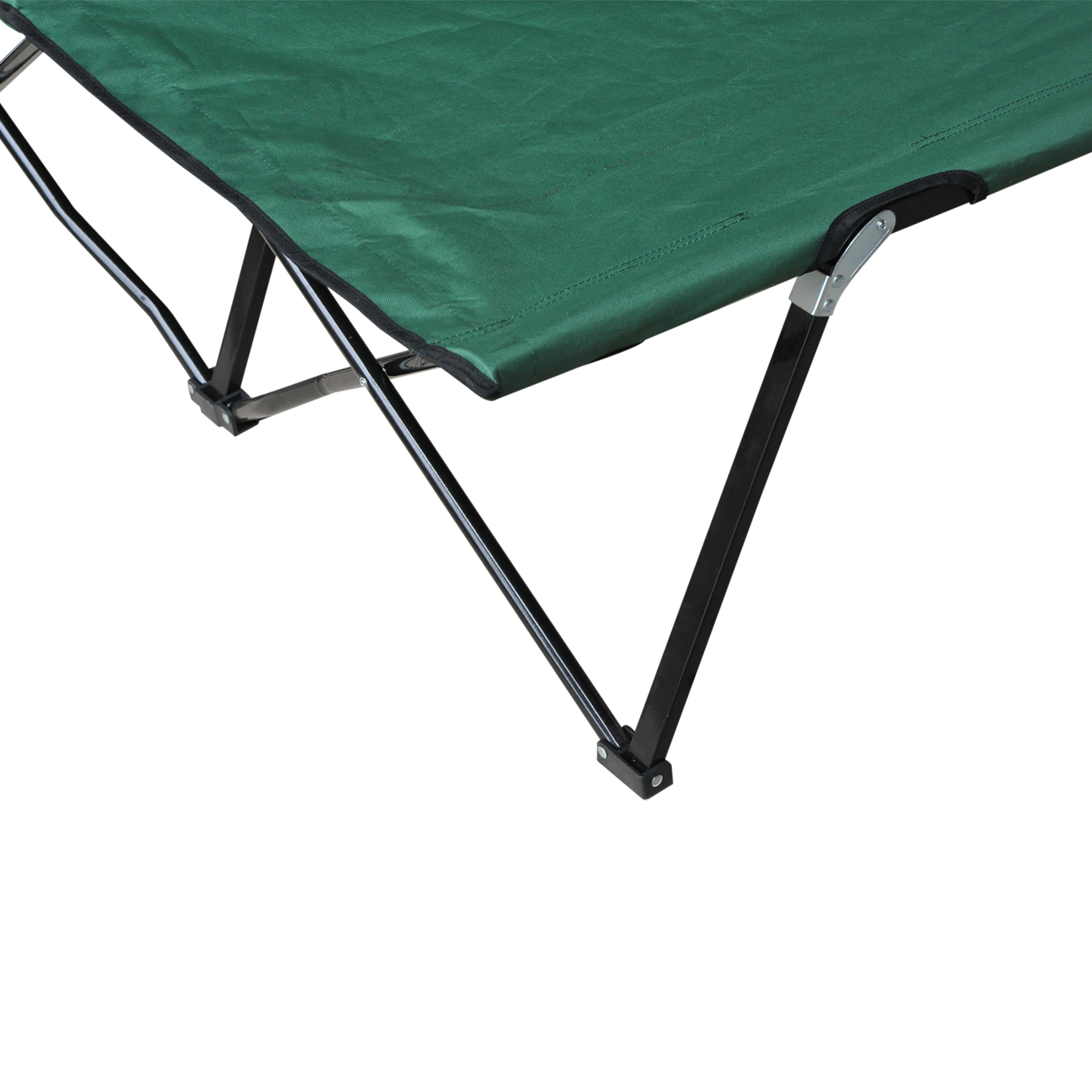 Campingbett Klappbar für 2 Personen Feldbett Klappbett mit Tragetasche bis 136 kg belastbar Stahl Oxford Grün+Schwarz 193 x 125 x 40 cm